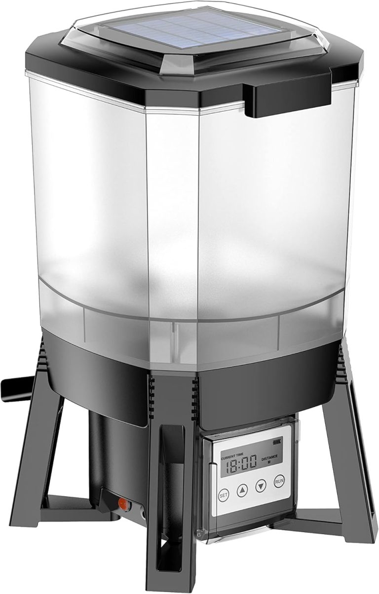 BluFeeder - Mangeur Automatique de Poissons, pour Étang, avec Batterie et Énergie Solaire, 6L Capacité